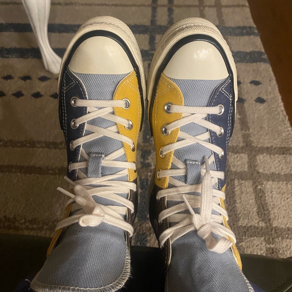 Converse High Top Sneakers. Blue & Brown with White Trim USW 7. USM 5. KD 5, 5.5 - Picture 6 of 6